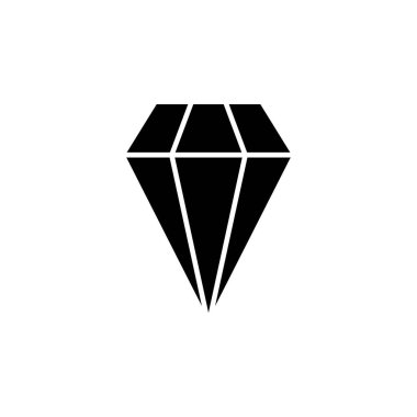 Elmas ikon vektörü. Elmas mücevher vektör simgesi.