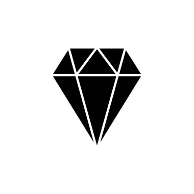 Elmas ikon vektörü. Elmas mücevher vektör simgesi.