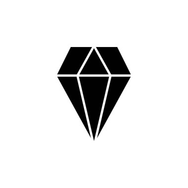 Elmas ikon vektörü. Elmas mücevher vektör simgesi.