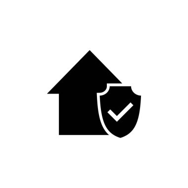 Ev sigortası ikonu vektörü. ev koruma simgesi
