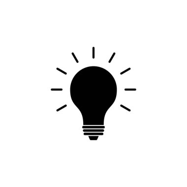 Lamba simgesi vektörü. Ampul simgesi vektörü. fikir sembolü