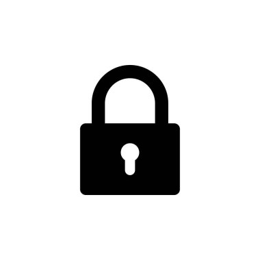 Simge vektörünü kilitle. Asma kilit ikon vektörü. Şifreleme simgesi. Güvenlik sembolü