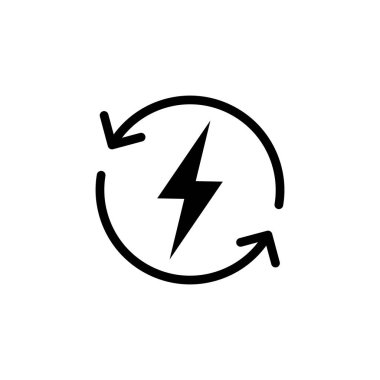 Güç simgesi vektörü. Güç Düğmesi Simgesi. Elektrik gücü.