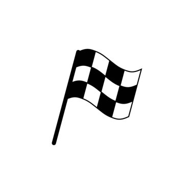 Yarış bayrağı ikonu vektörü. Yarış bayrağı simgesi. Damalı yarış bayrağı simgesi