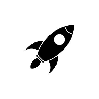 Roket ikon vektörü. Başlangıç simgesi vektörü