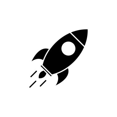 Roket ikon vektörü. Başlangıç simgesi vektörü
