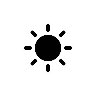 Güneş ikonu vektörü. Parlaklık Simgesi vektörü