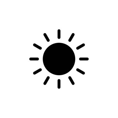Güneş ikonu vektörü. Parlaklık Simgesi vektörü
