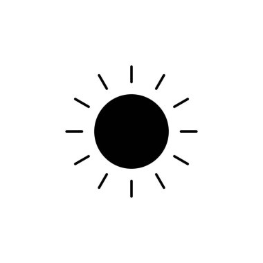 Güneş ikonu vektörü. Parlaklık Simgesi vektörü