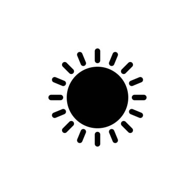 Güneş ikonu vektörü. Parlaklık Simgesi vektörü