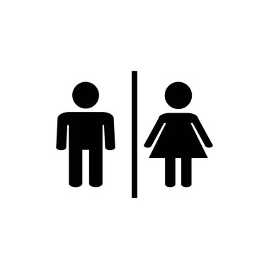 Tuvalet ikonu vektörü. Tuvalet ikon vektörü. Banyo tabelası. wc, tuvalet