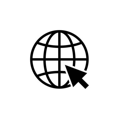 Web simgesi vektörü. Web simgesine git. Web tıklama simgesi