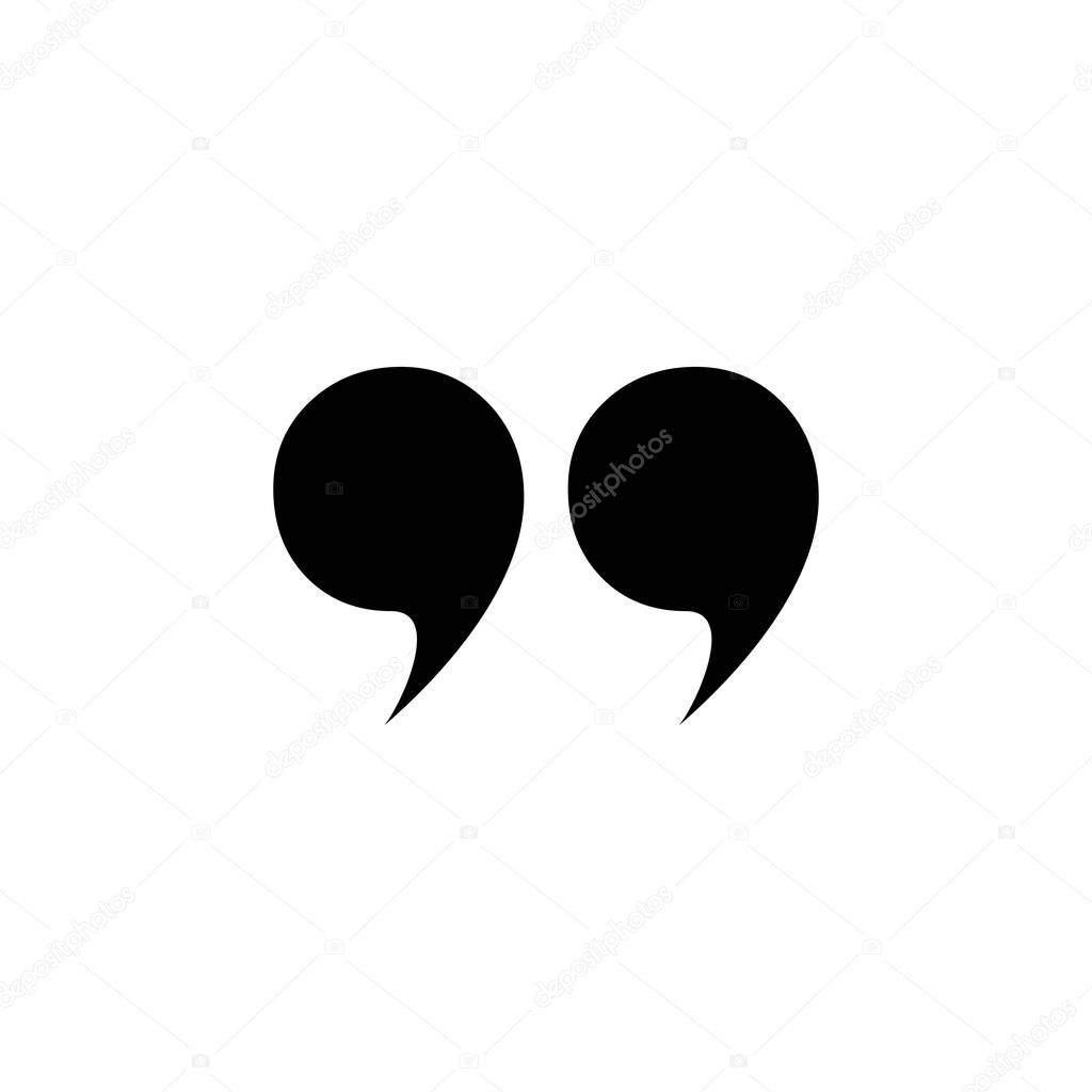 Quote icon vector. Quotation mark symbol