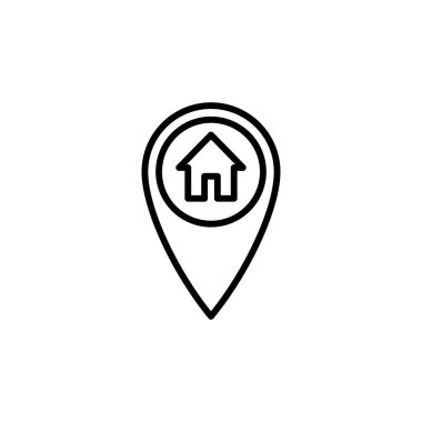 Adres simgesi vektörü. ev konumu simge vektörü