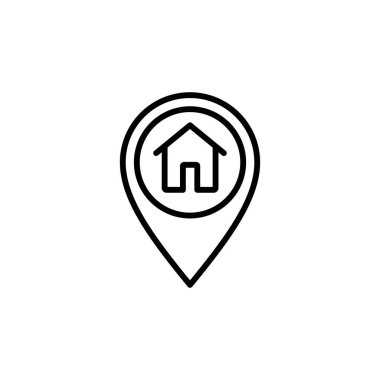 Adres simgesi vektörü. ev konumu simge vektörü