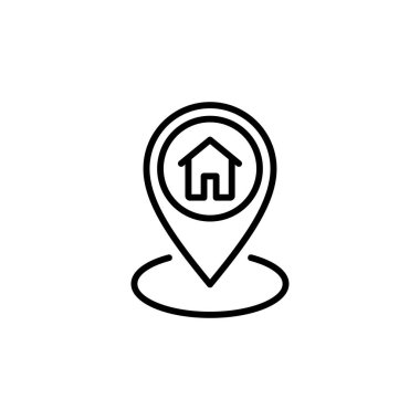 Adres simgesi vektörü. ev konumu simge vektörü