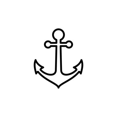 Çapa simgesi vektörü. Çapa sembolü logosu. Çapa deniz simgesi.