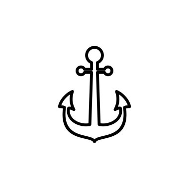 Çapa simgesi vektörü. Çapa sembolü logosu. Çapa deniz simgesi.