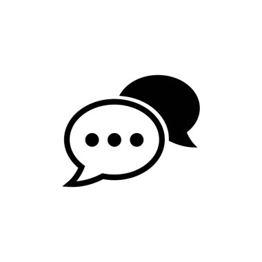 Sohbet ikonu vektörü. Konuşma balonu ikonu. Yorum simgesi vektörü. Mesaj var. Bizimle irtibata geç