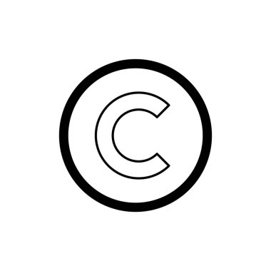 Telif hakkı simgesi vektörü. telif hakkı sembolleri