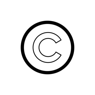 Telif hakkı simgesi vektörü. telif hakkı sembolleri