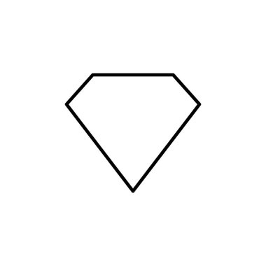 Elmas ikon vektörü. Elmas mücevher vektör simgesi.