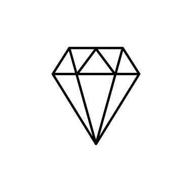 Elmas ikon vektörü. Elmas mücevher vektör simgesi.