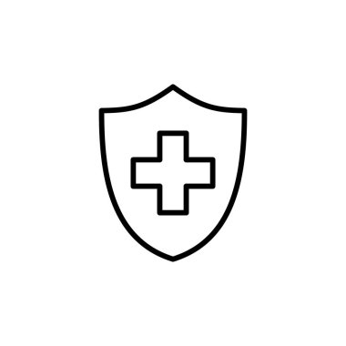 Sağlık sigortası ikonu vektörü. Sigorta sağlık belgesi simgesi