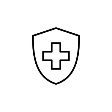 Sağlık sigortası ikonu vektörü. Sigorta sağlık belgesi simgesi