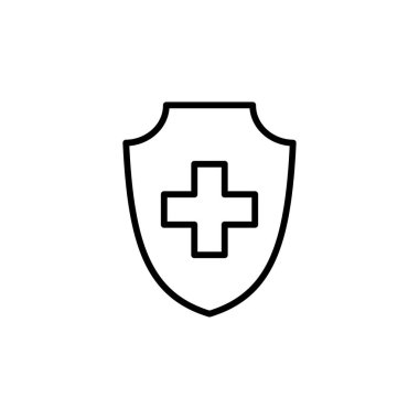 Sağlık sigortası ikonu vektörü. Sigorta sağlık belgesi simgesi