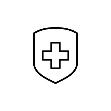 Sağlık sigortası ikonu vektörü. Sigorta sağlık belgesi simgesi