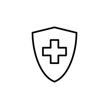 Sağlık sigortası ikonu vektörü. Sigorta sağlık belgesi simgesi