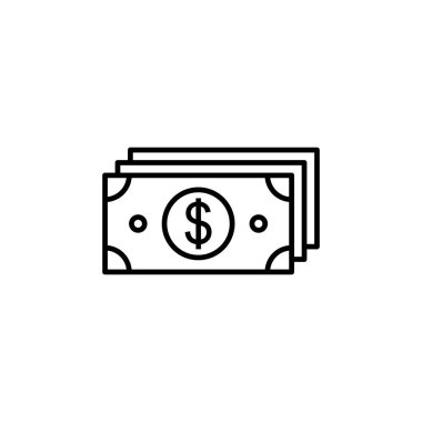 Para ikonu vektörü. Para vektörü simgesi. 