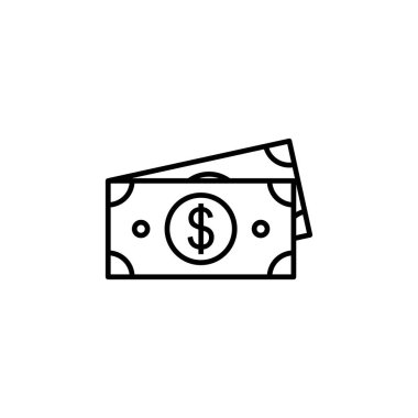 Para ikonu vektörü. Para vektörü simgesi. 