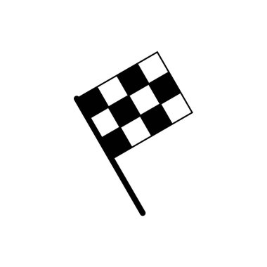 Yarış bayrağı ikonu vektörü. Yarış bayrağı simgesi. Damalı yarış bayrağı simgesi