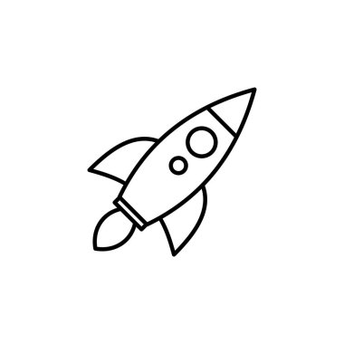 Roket ikon vektörü. Başlangıç simgesi vektörü. 