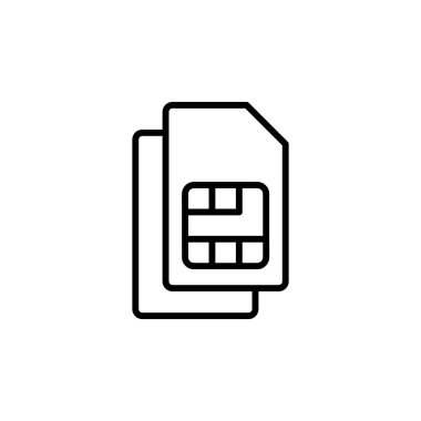 Sim kart simge vektörü. çift sim kart simgesi vektörü