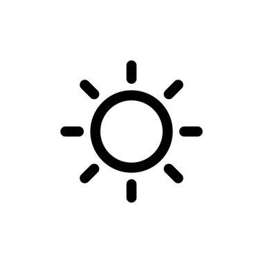 Güneş ikonu vektörü. Parlak