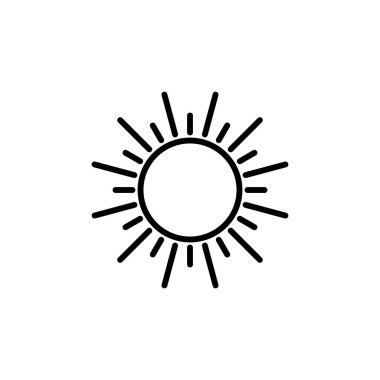 Güneş ikonu vektörü. Parlak