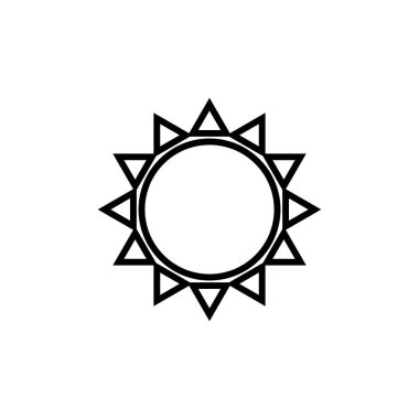 Güneş ikonu vektörü. Parlak