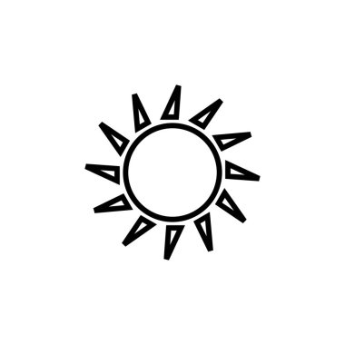 Güneş ikonu vektörü. Parlak