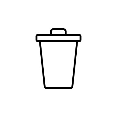 Çöp simgesi vektörü. Çöp kutusu simgesi. Simge vektörünü sil. çöp