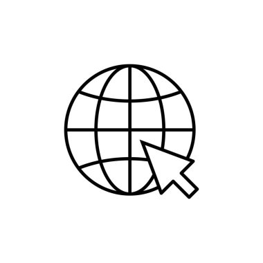 Web simgesi vektörü. Web simgesine git. Web tıklama simgesi