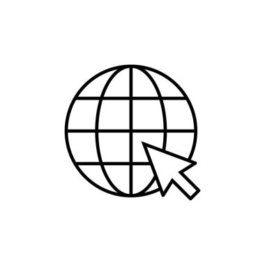 Web simgesi vektörü. Web simgesine git. Web tıklama simgesi