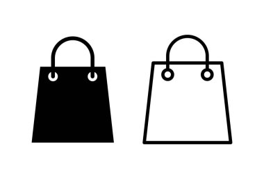 Alışveriş poşeti ikonu seti. alışveriş simgesi vektörü