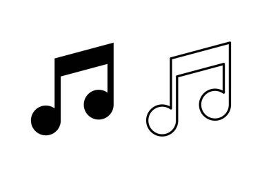 Müzik ikonu seti. nota simgesi vektörü