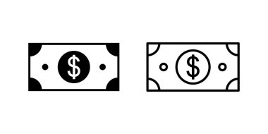 Para simgesi ayarlandı. Para vektörü simgesi. 