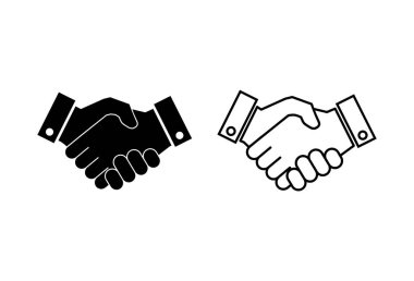 Tokalaşma simgesi ayarlandı. İş tokalaşması. iletişim anlaşması