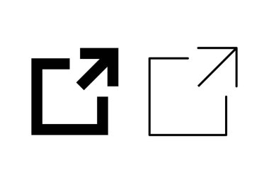 Dış bağlantı simgesi seti. bağlantı simgesi vektörü. hiper bağlantı sembolü