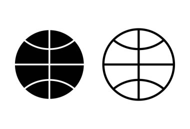 Basketbol ikonu seti. Basketbol ikonu. Basketbol logo vektör simgesi